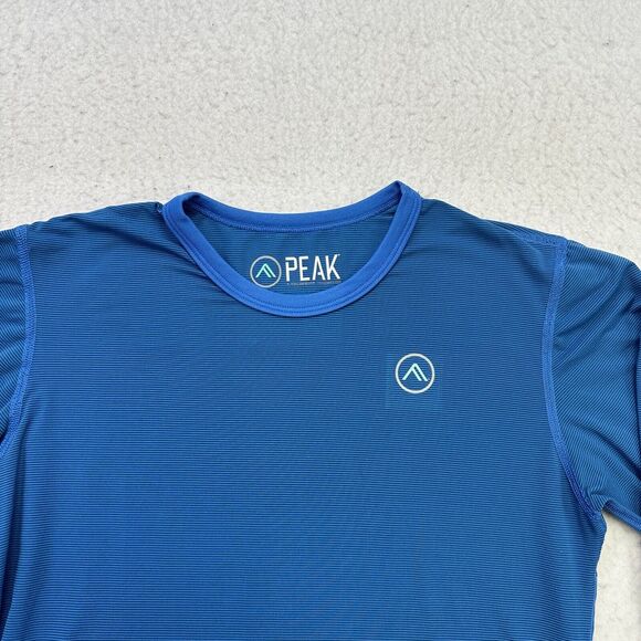 Peak Coldpruf Shirt Womens Medium M Blue Striped Long Sleeve Base Layer - Picture 3 of 12